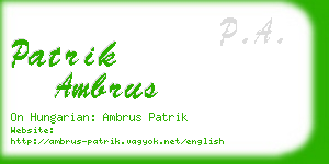 patrik ambrus business card